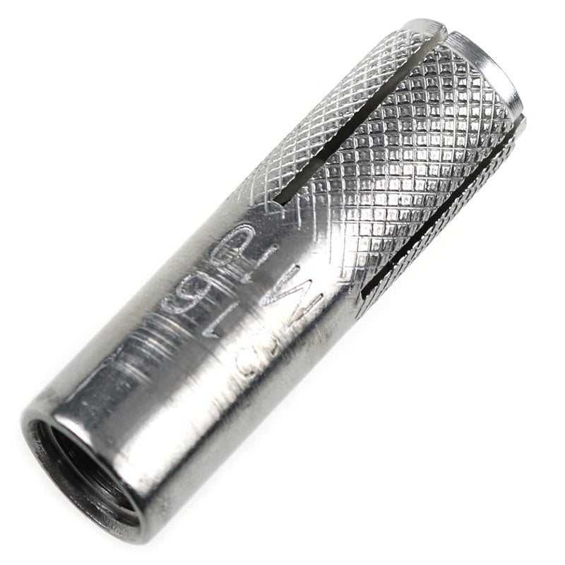 Eoutstanding Drop-in Anchor 2PCS 40x12mm 316 Stainless Steel M10 Bolts Silver Tone Knurled Drop in Anchors - Image 2